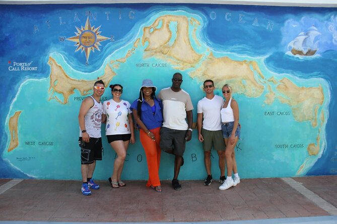 Caicos Banks Turquoise Water and Brewery UTV Tour - Grace Bay Road, resorts, and the island map mural