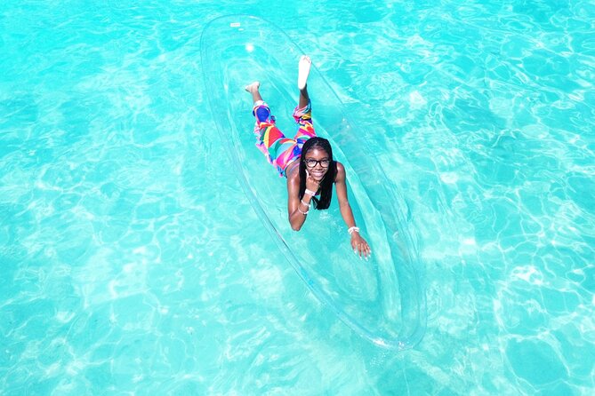 Clear Kayak Drone Photoshoot in Grand Turk, Turks and Caicos - Getting into the kayak and finding your poses