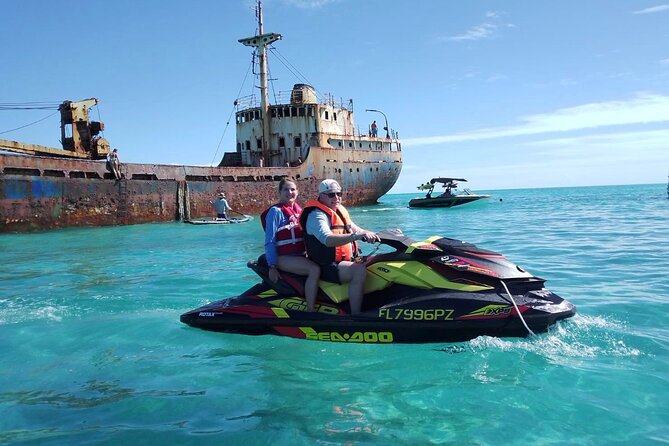 FAMOUS SHIPWRECK, Tiki Bar & Iguana Island Private Jet Ski Tour - Noah’s Ark floating bar