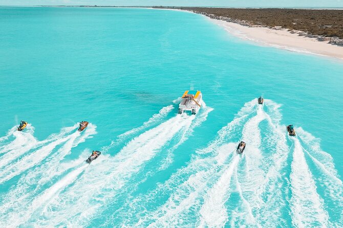 Jet Skiing around La famille ship and smaller pristine cays - Why La Famille Express makes this more than a standard jet ski ride