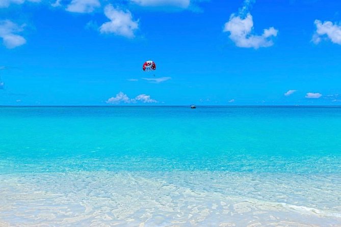 Key to the Sea Parasailing- Birds Eye View of the Best Beach in the world - Preparing for takeoff behind the boat
