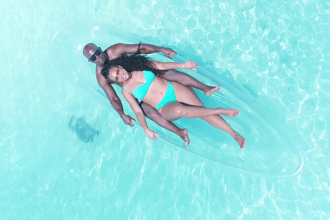 Romantic Clear Kayak Drone Photoshoot for Couples Turks & Caicos - A floating photo session at Sunset Beach